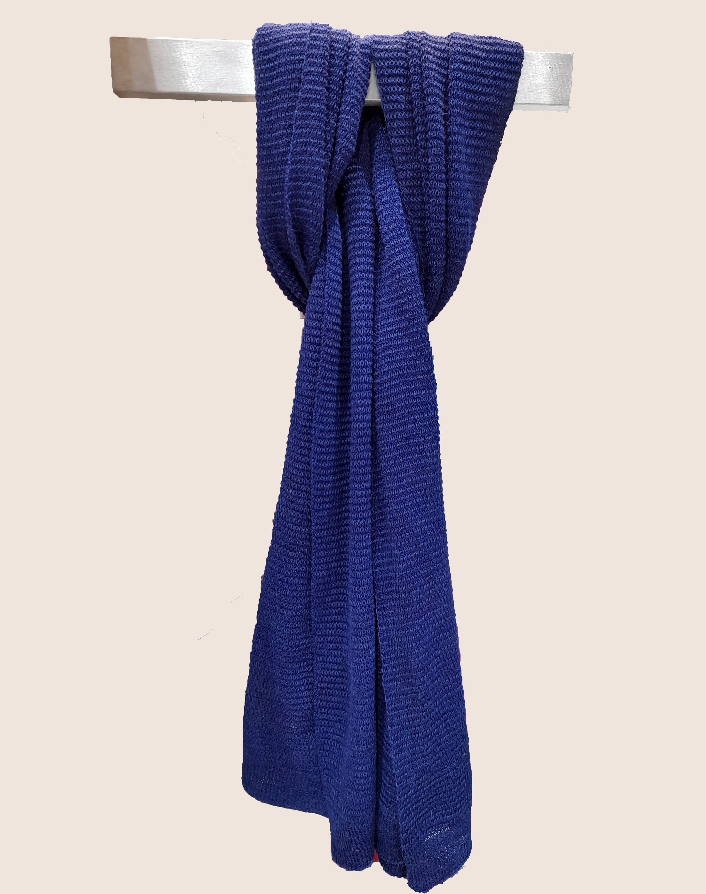 Alpaca Pure Wool Wrap Scarf Natural Royal Blue