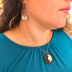 white buffalo turquoise black leather sterling silver necklace