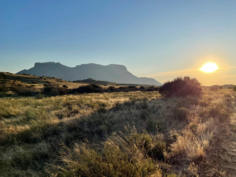 The sunsetting over the Karoo Landscape