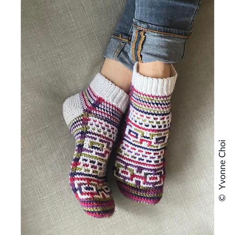 Image of a model wearing Yvonne Choi's Ramble Socks