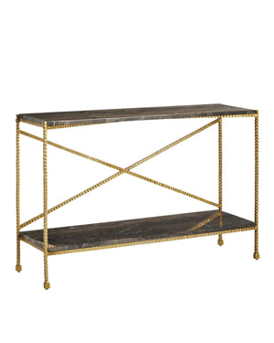 Flying Marble Gold Console Table - WittMoore Designs