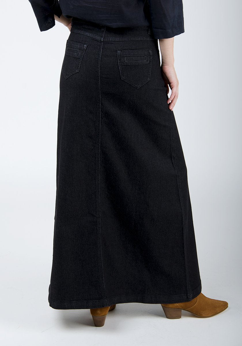 long black jean skirt