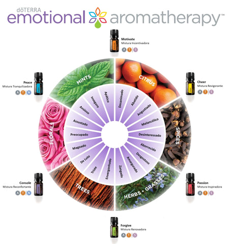 Roda de aromaterapia emocional doTERRA