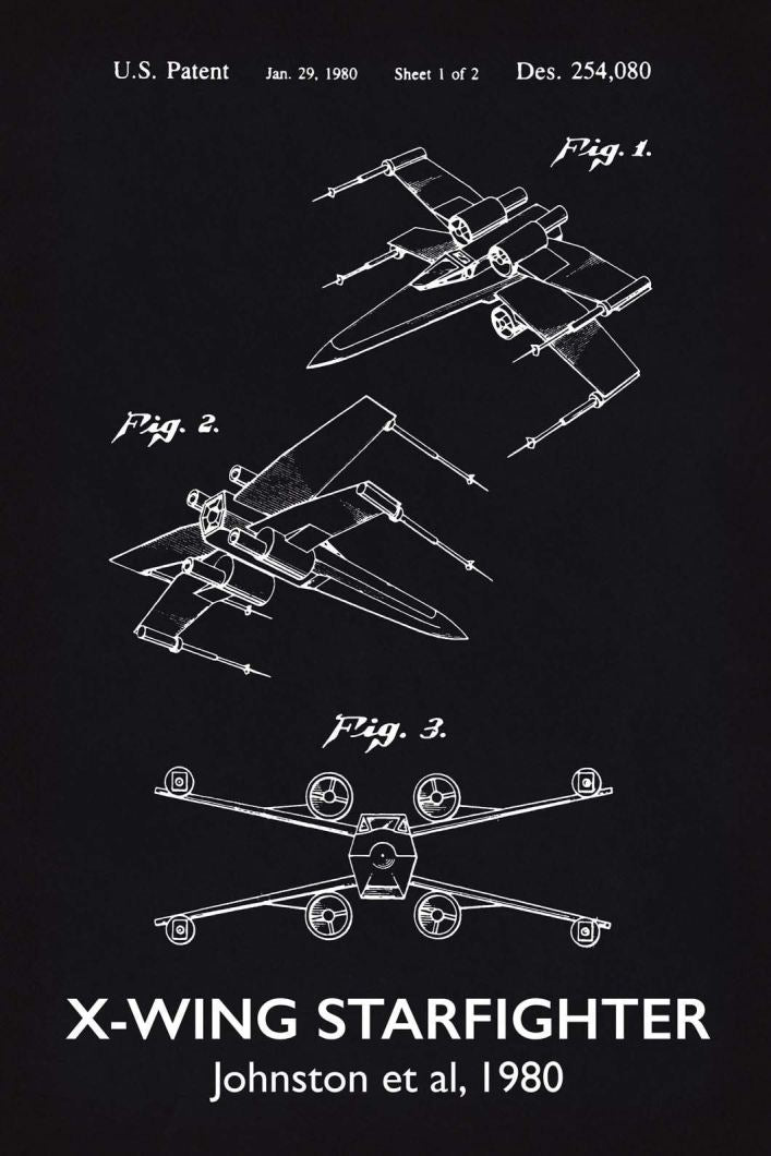 X-Wing Star Wars Patent Art Print