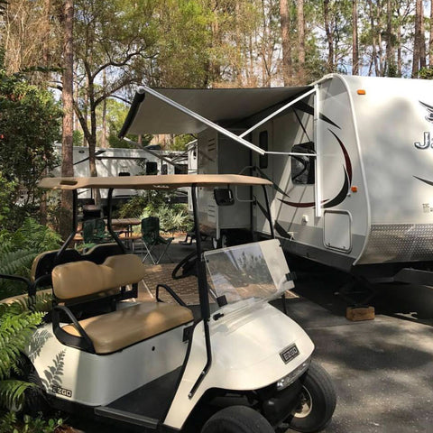 trailer camping with golf cart club car