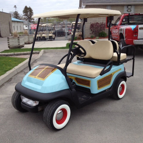 woody paint job for golf cart