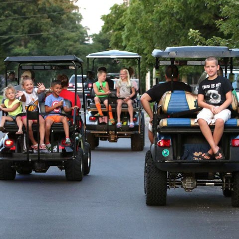 family golf cart neighborhood