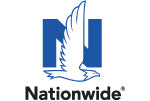 Nationwide logo showing a white bird flying in front of a capital blue letter N