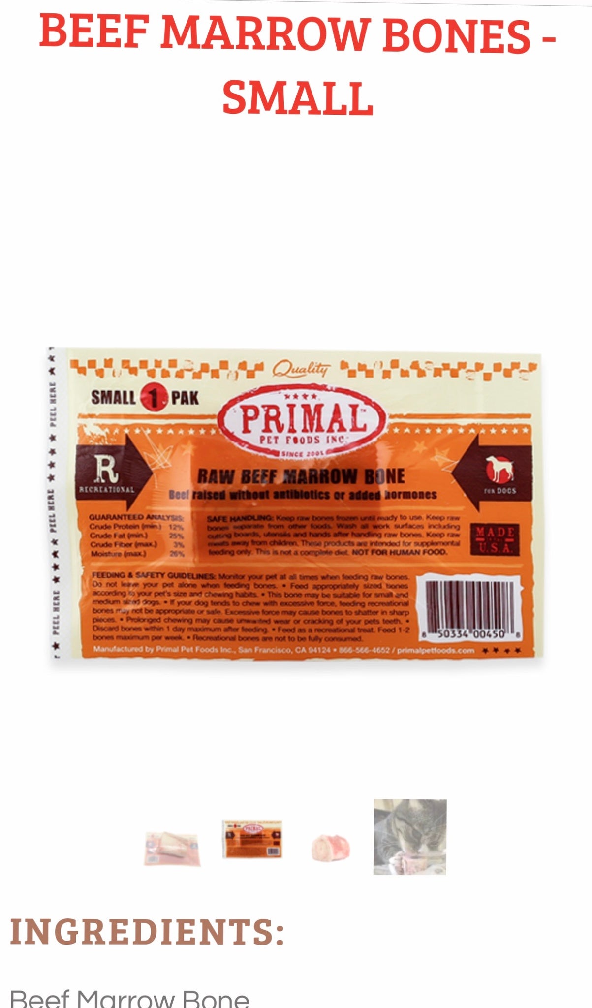 Single Primal Raw Recreational Beef Marrow Bones – Ruff Ruff Raw