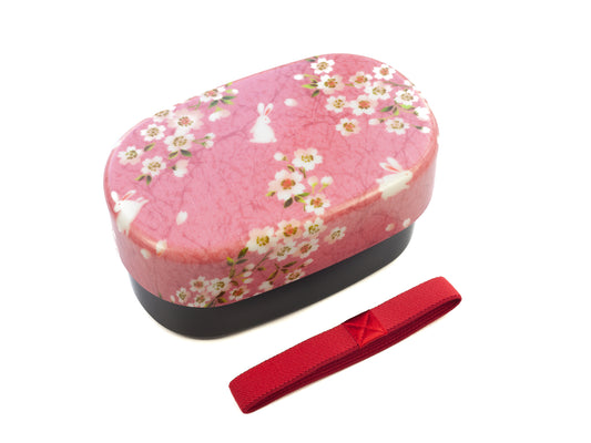 Sakura Rabbit Slim Compact Bento Box | Pink