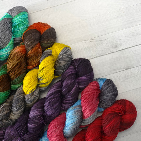 the woolly dragon guardians of the galaxy hand dyed yarn colors