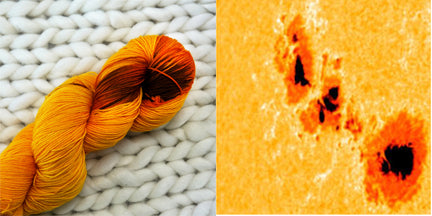 hand dyed yarn solar flare sun orange