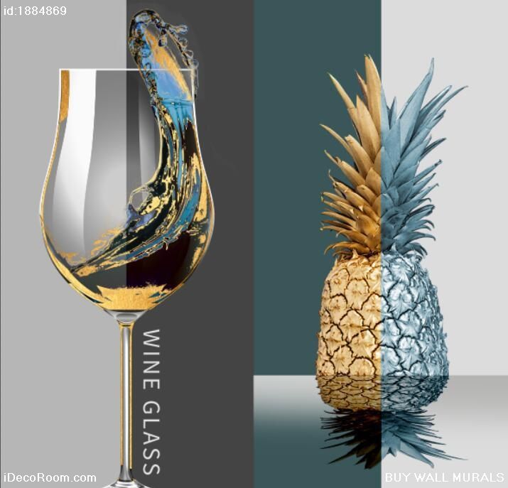 Pineapple Wine Glass Decorative Painting 1884869