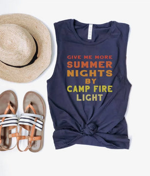 Summer Nights and Campfire Lights Muscle Tank
