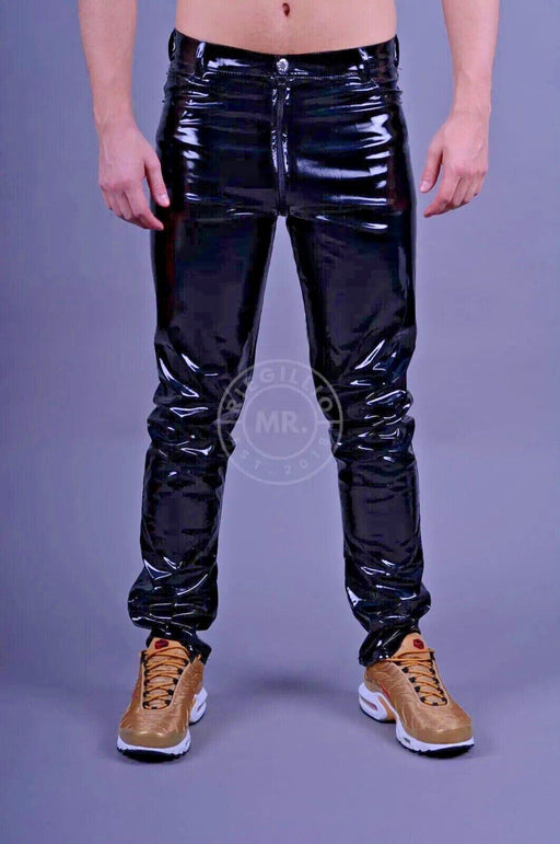 MR. RIEGILLIO PVC Tracksuit Pants With Two Side Pockets & Yellow