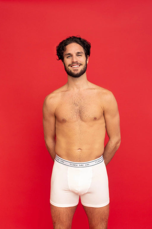 POP Underwear Short Boxer Collection 'TURN ME ON' Classic Boxer White —