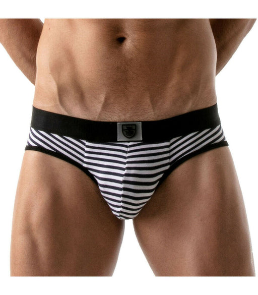 TOF PARIS ALPHA Clasic Brief Cotton Underwear Stretch Navy-White