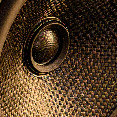 image of audio speaker closeup