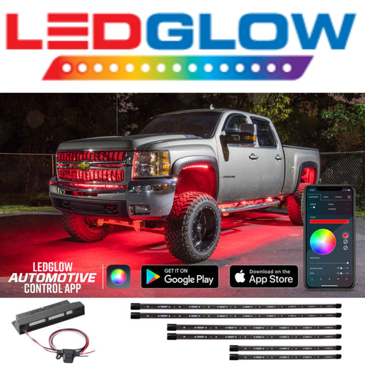 LEDGlow Amber Side Markers Running Board LED Light Kit Bluetooth