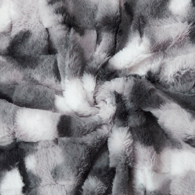 De Moocci Textured 3D Super Soft Luxury Faux Fur Throw & Pillow