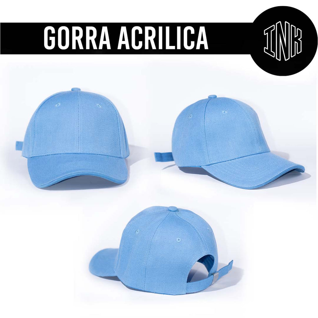 GORRA ACRILICA COLOR AZUL PASTEL – INK BORDADOS Y ESTAMPADOS