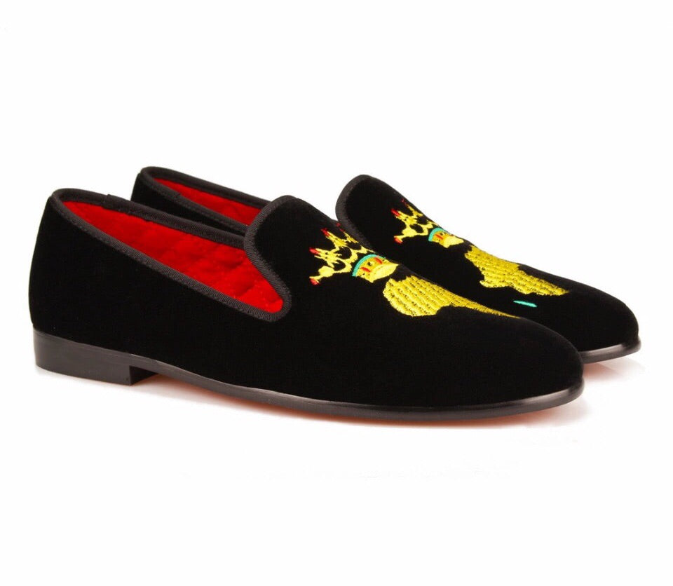 mens embroidered loafers