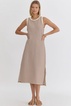 the Ella - mocha stripe dress