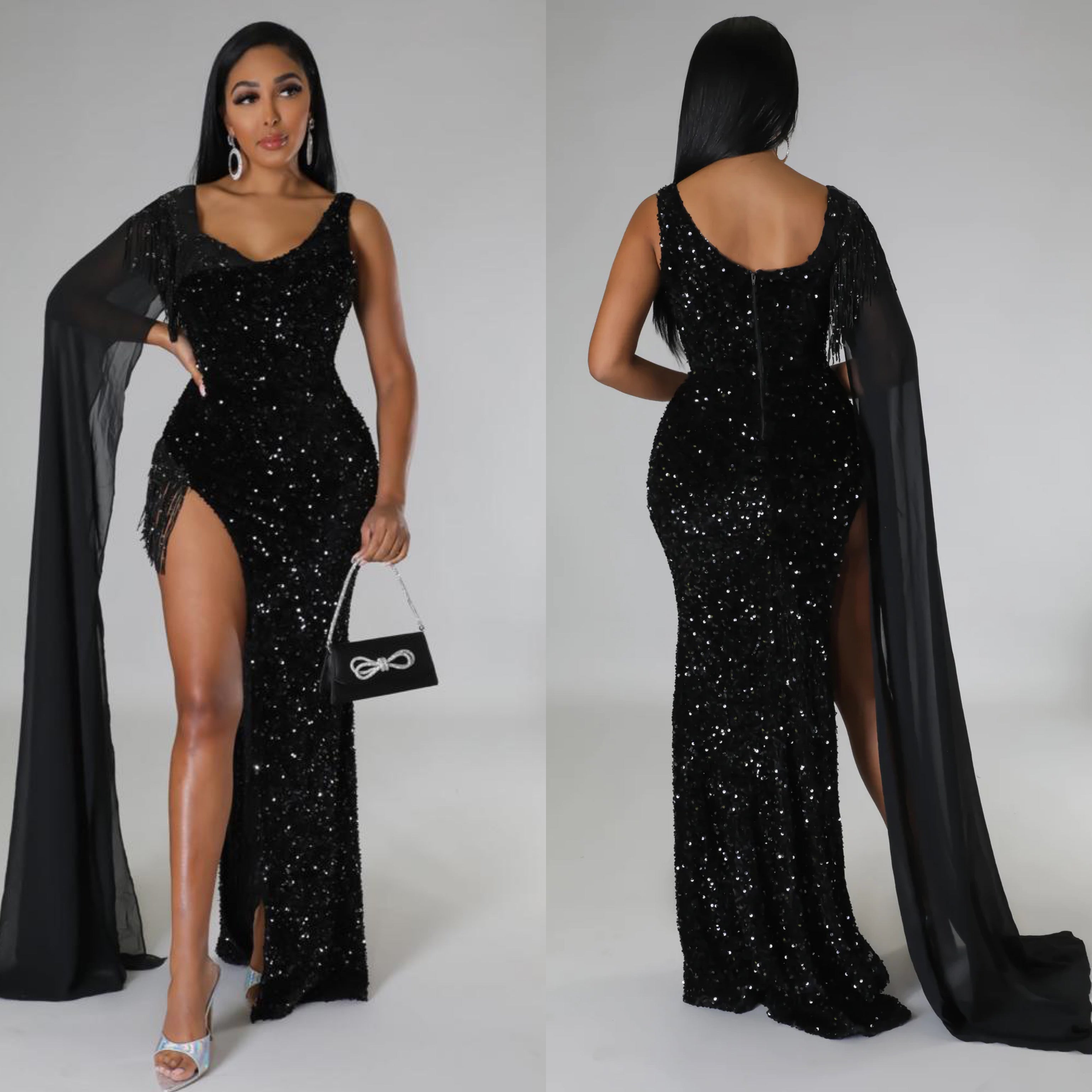 Helena Black Gala Dress – Dress2Envii