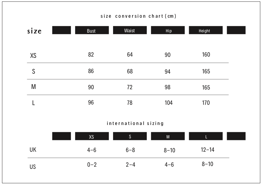 Size Chart – ARISSA X