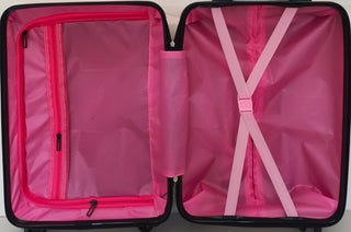 pink metallic suitcase