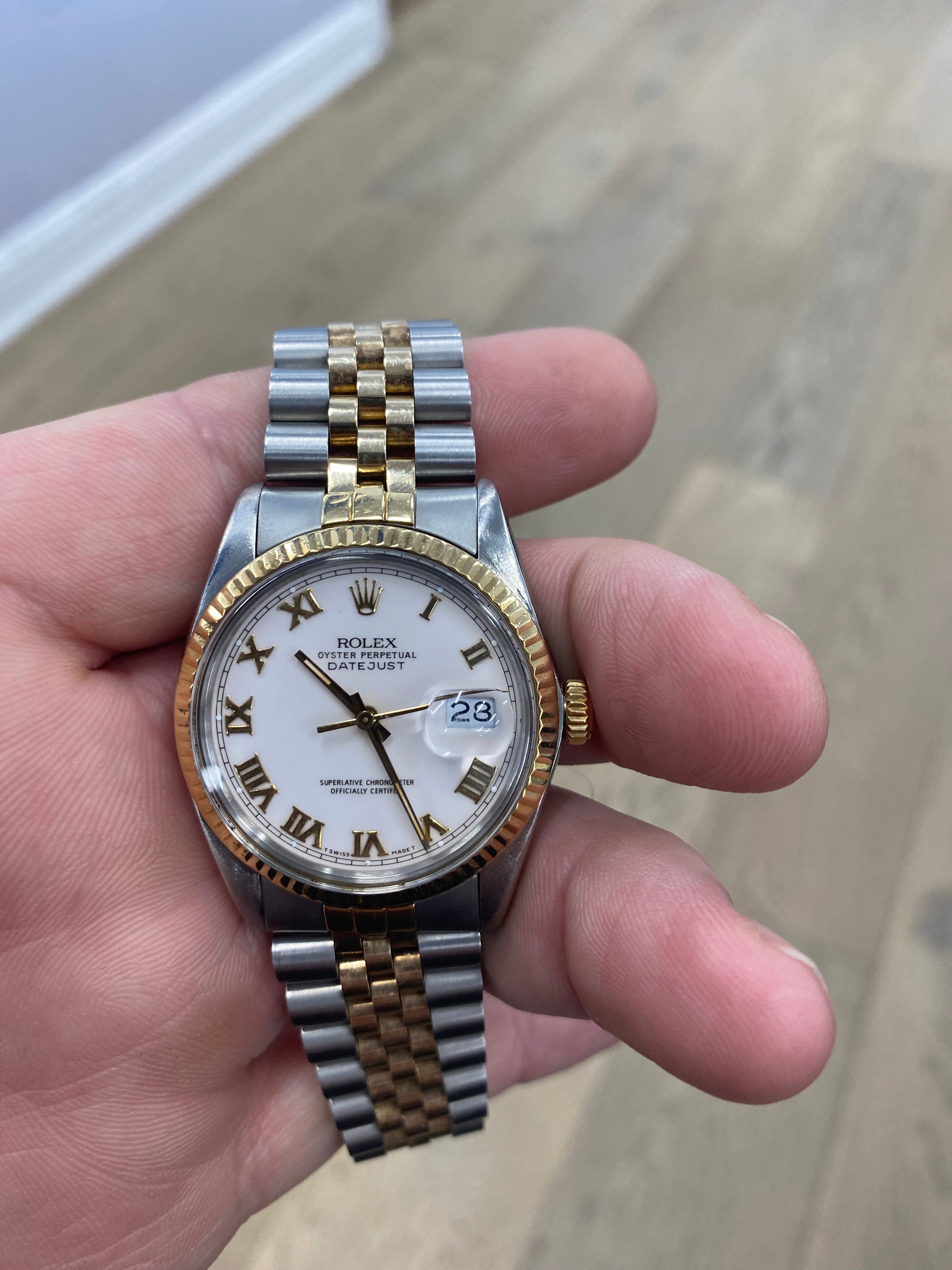 ROLEX DATE-JUST GOLD DIAL TWO-TONE AUTOMATIC WATCH – Bass Jewelry