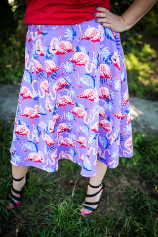 Flamingo print skirt