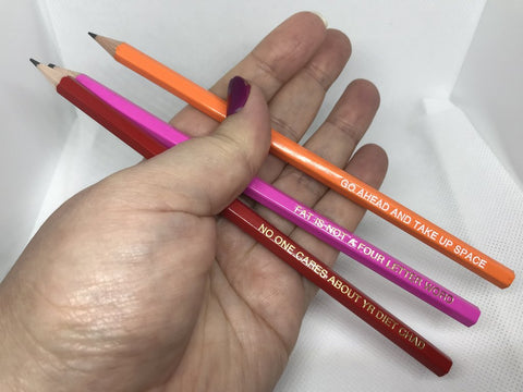 three different pencils