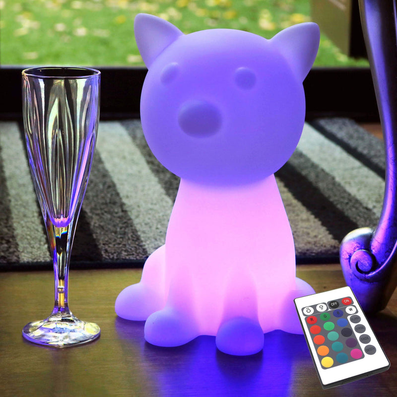 Lampe De Chevet Enfant Sans Fil Veilleuse Nuit Led Chat Rgb 26cm Pk Green France