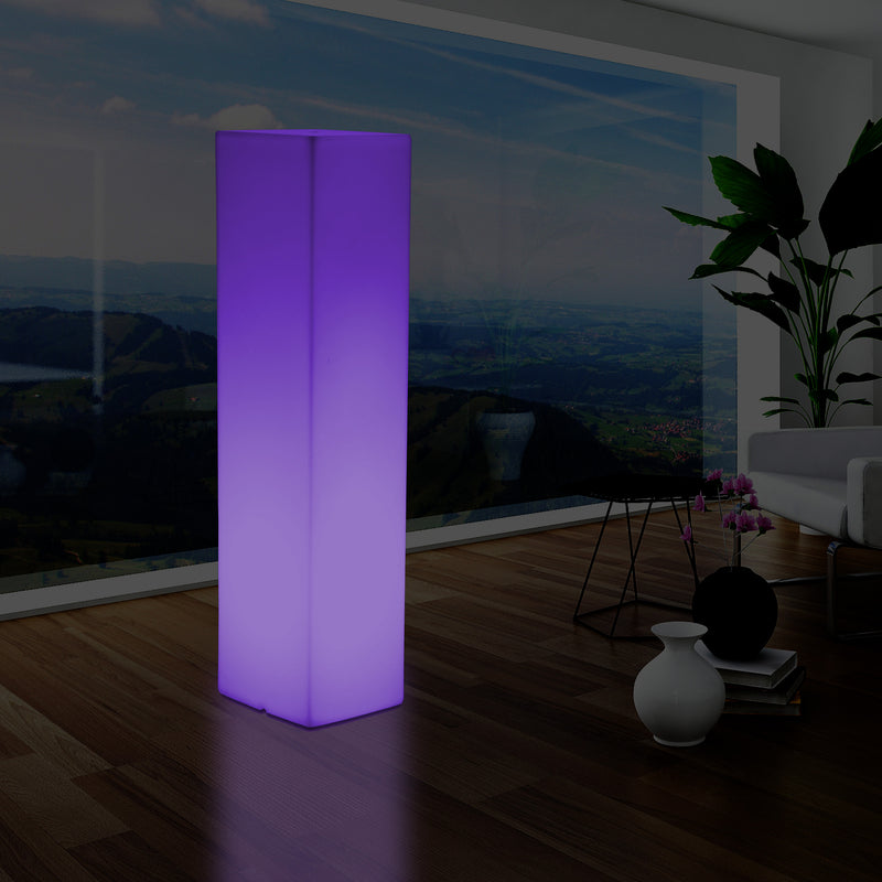Lampe de sol de 180 cm socle à LED, éclairage extérieur rechargeable colonne de borne RGB