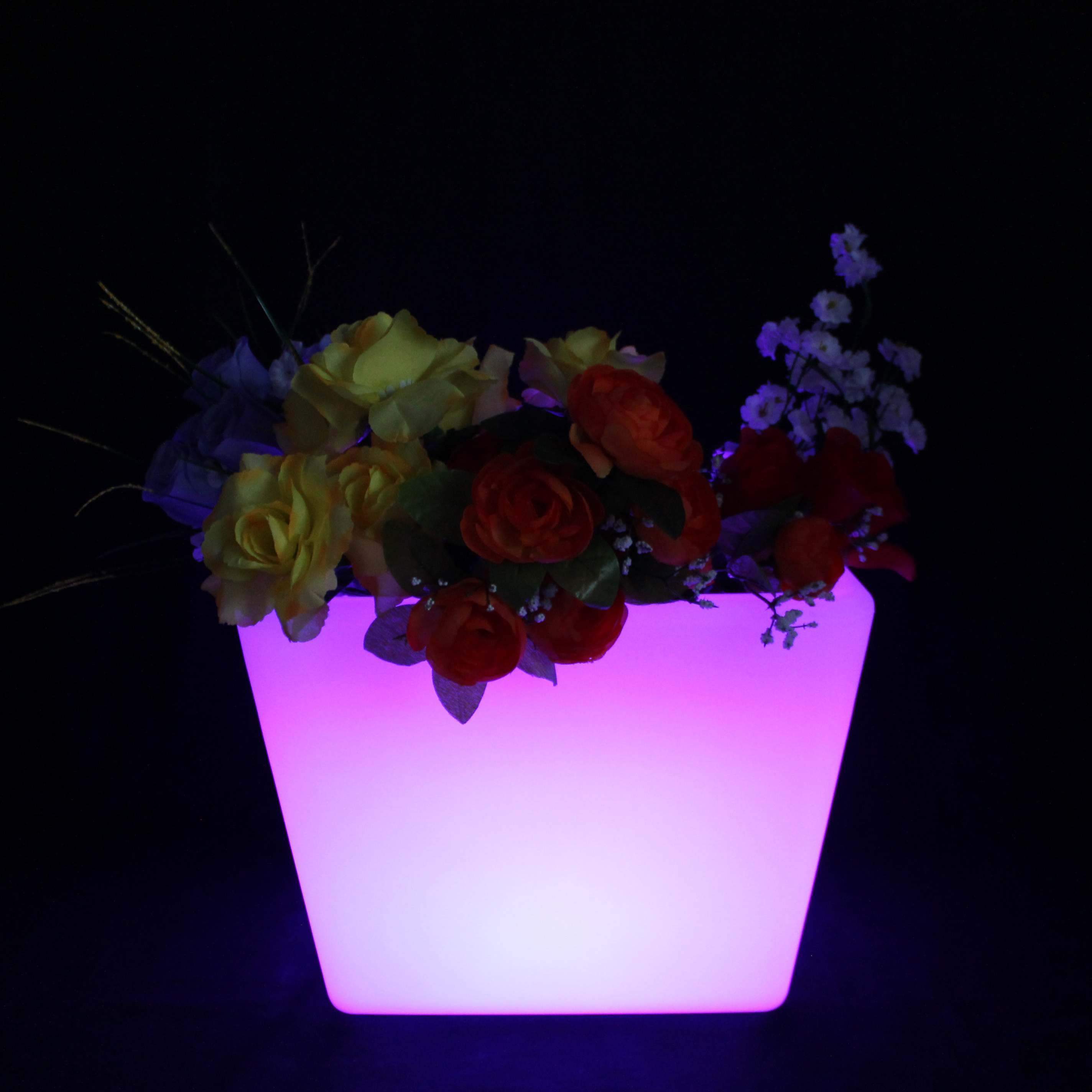  Vase  LED  Lumineux Pot de Plante  Multicolore Rechargeable 