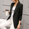 Spring Autumn Casual Suit Slim Long Sleeve Small Suit Women Blazer Jacket Wine Red/Black