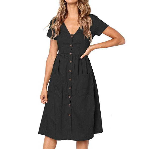 knee length casual summer dresses