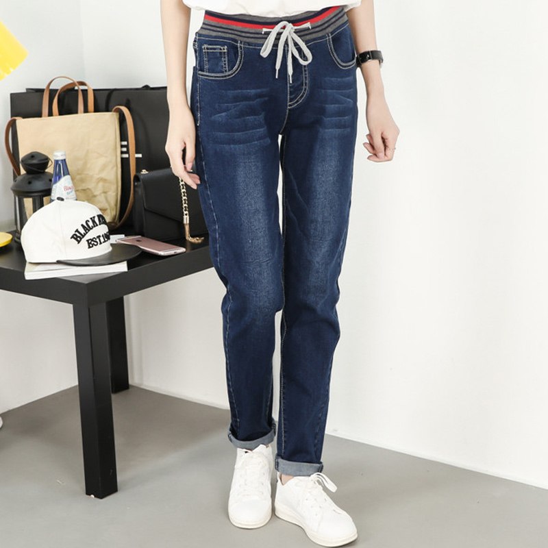 drawstring denim pants womens