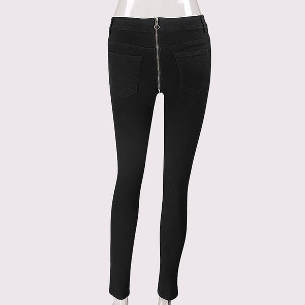 womens jeans with back zipper