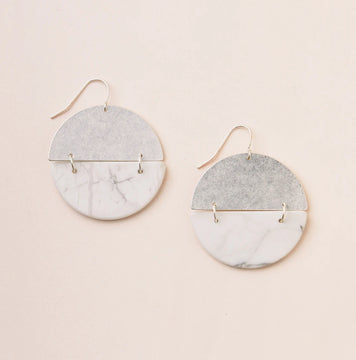 Full Moon Earring - Howlite