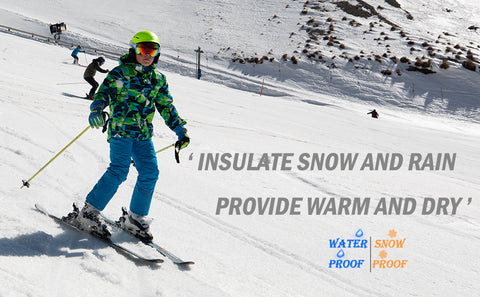 Lesmart Kids' Snowboard Colorful Printed Ski Jacket and Pants