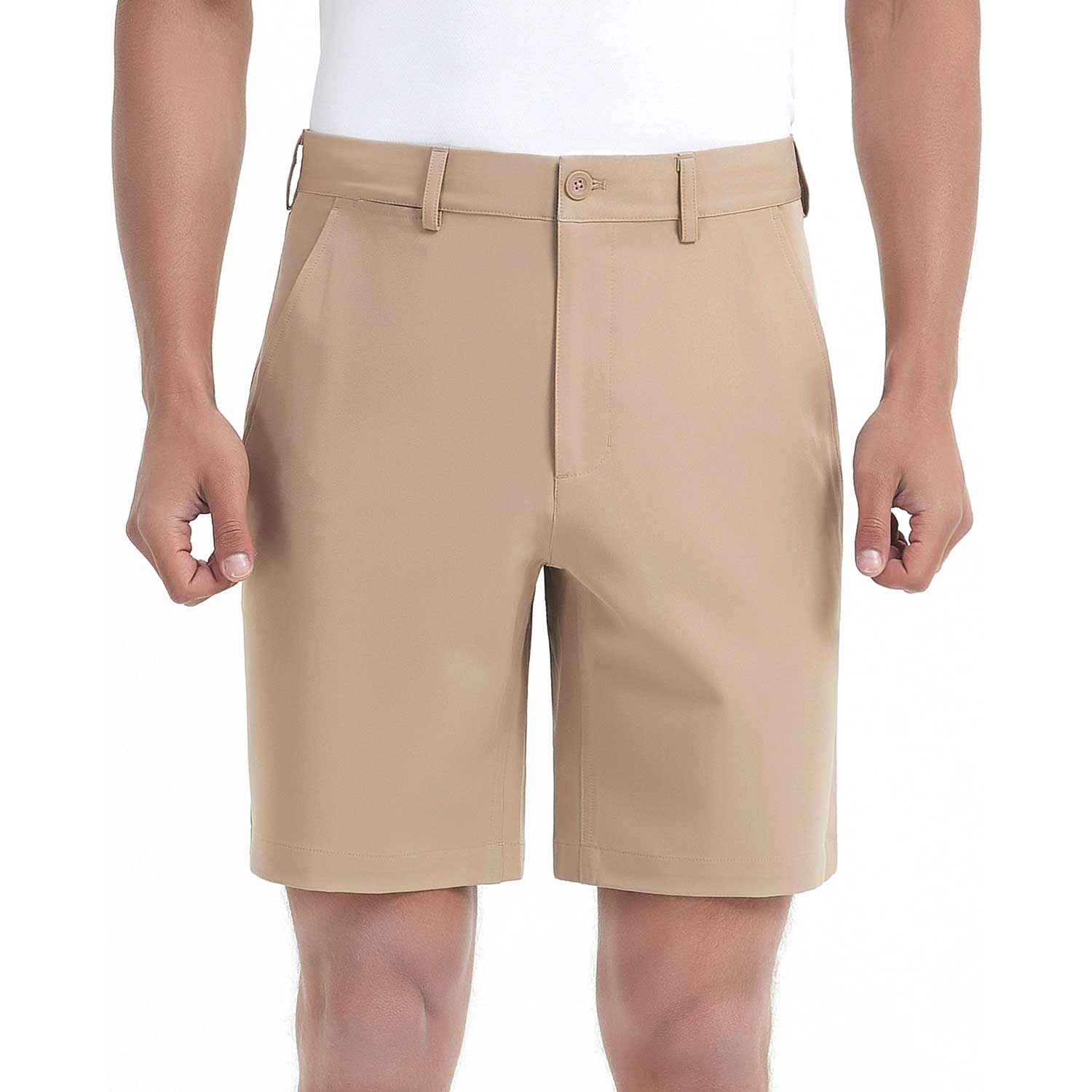 Lesmart Men's Dry Fit Golf Stretch Shorts with Pockets | Men's White ...