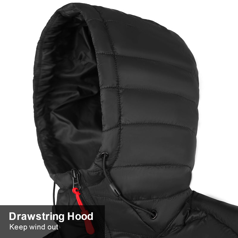 womens black down jacket with hood
