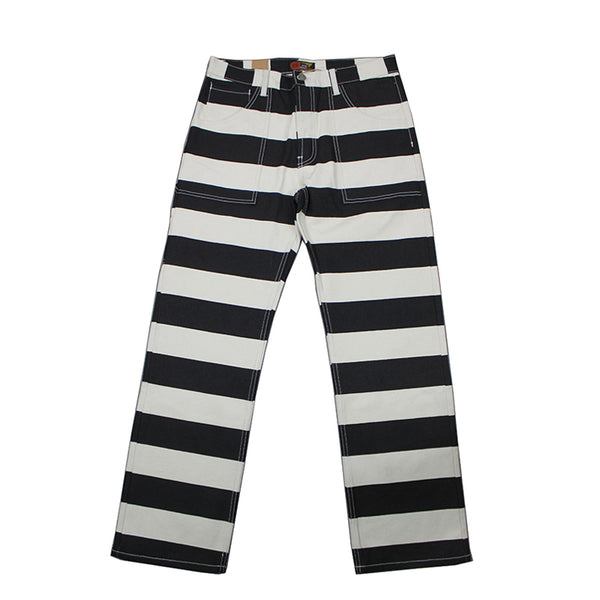 black and white striped trousers mens