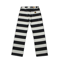 mens striped pants black white