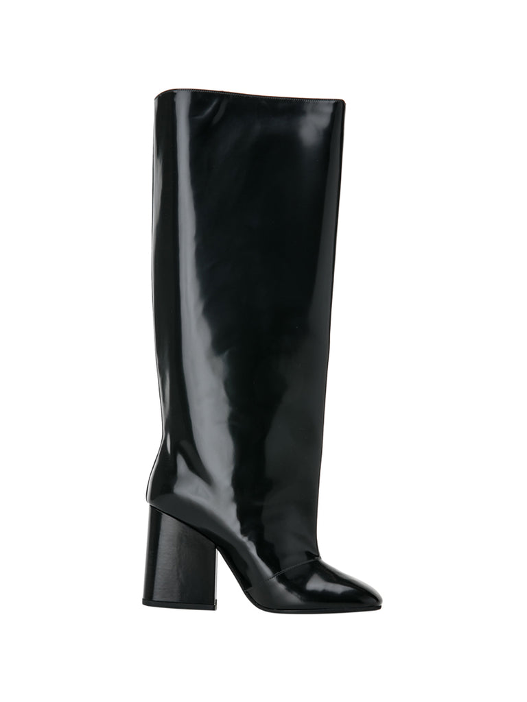 high rise black boots