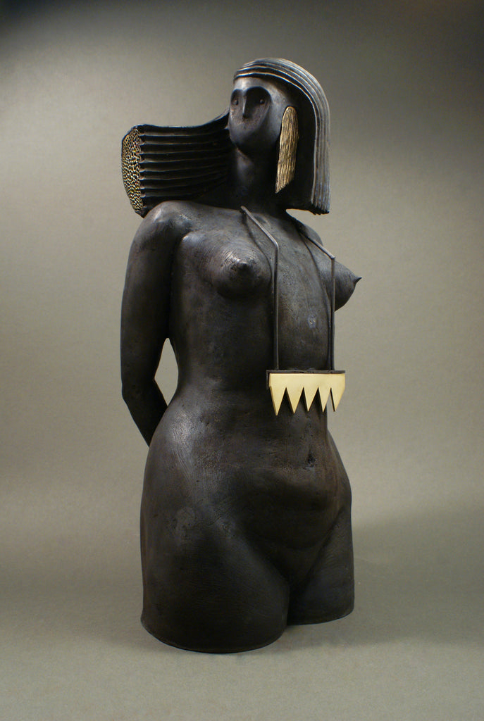 Bronze sculpture of a woman