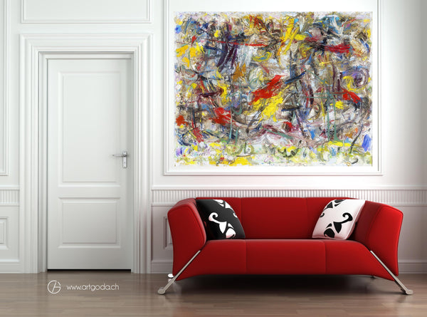 Large abstract print on canvas