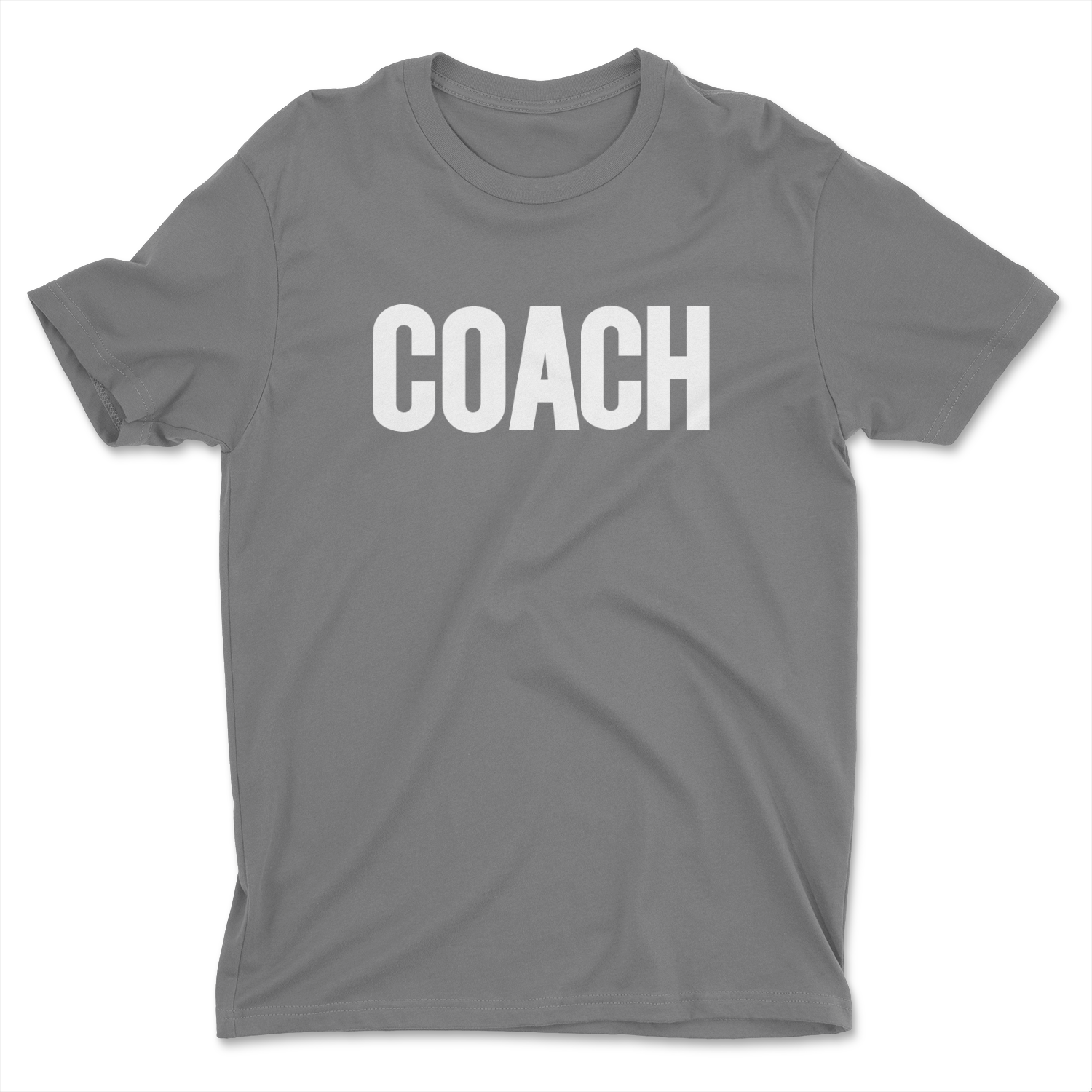 Mens coaching tee charcoal gray t-shirt sports team coach shirt